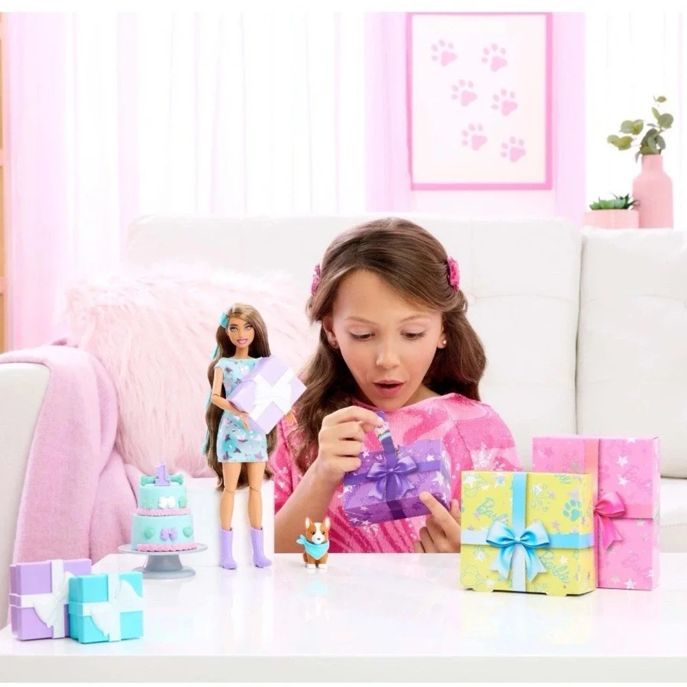 Barbie Party Unboxed Pet‎ Birthday Surprise Playset with 10 Fun Surprises